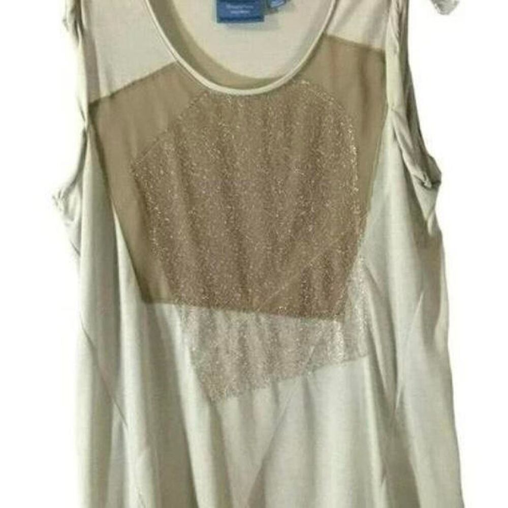 #044 Simply-vera-vera-wang Women's White and Cream Top